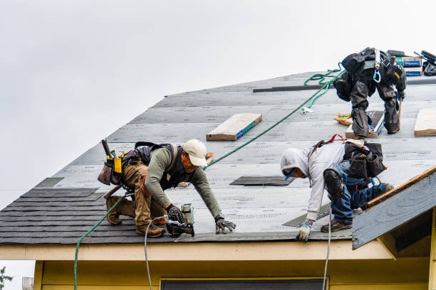 Professional Gutter Installation technician working in Brownsdale, MN